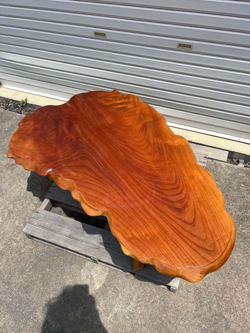 昭和レトロ 欅？ 一枚板 天然木 座卓 ちゃぶ台 古道具 古民具 花台