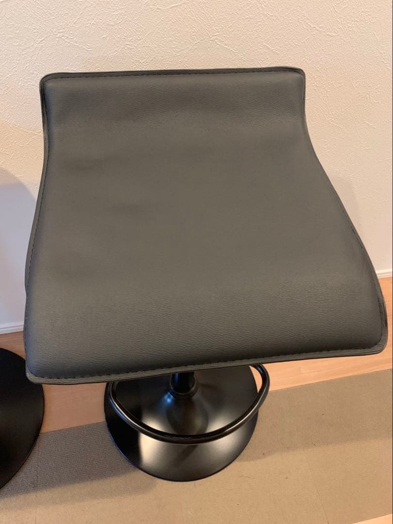 ブラック スツール 2脚セット 高さ調整可能