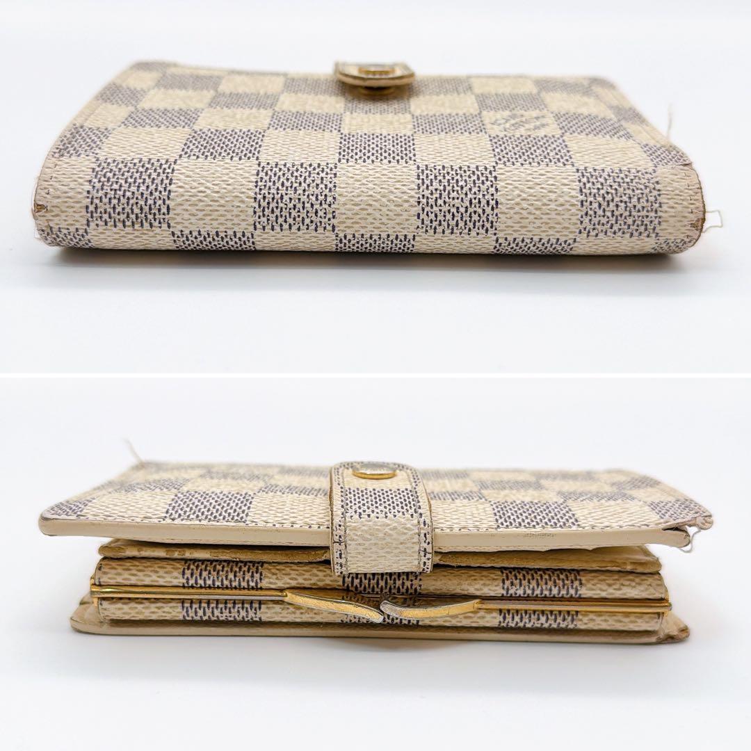 ルイヴィトン ポルトフォイユ ヴィエノワ ダミエアズール 折り財布 がま口 白色