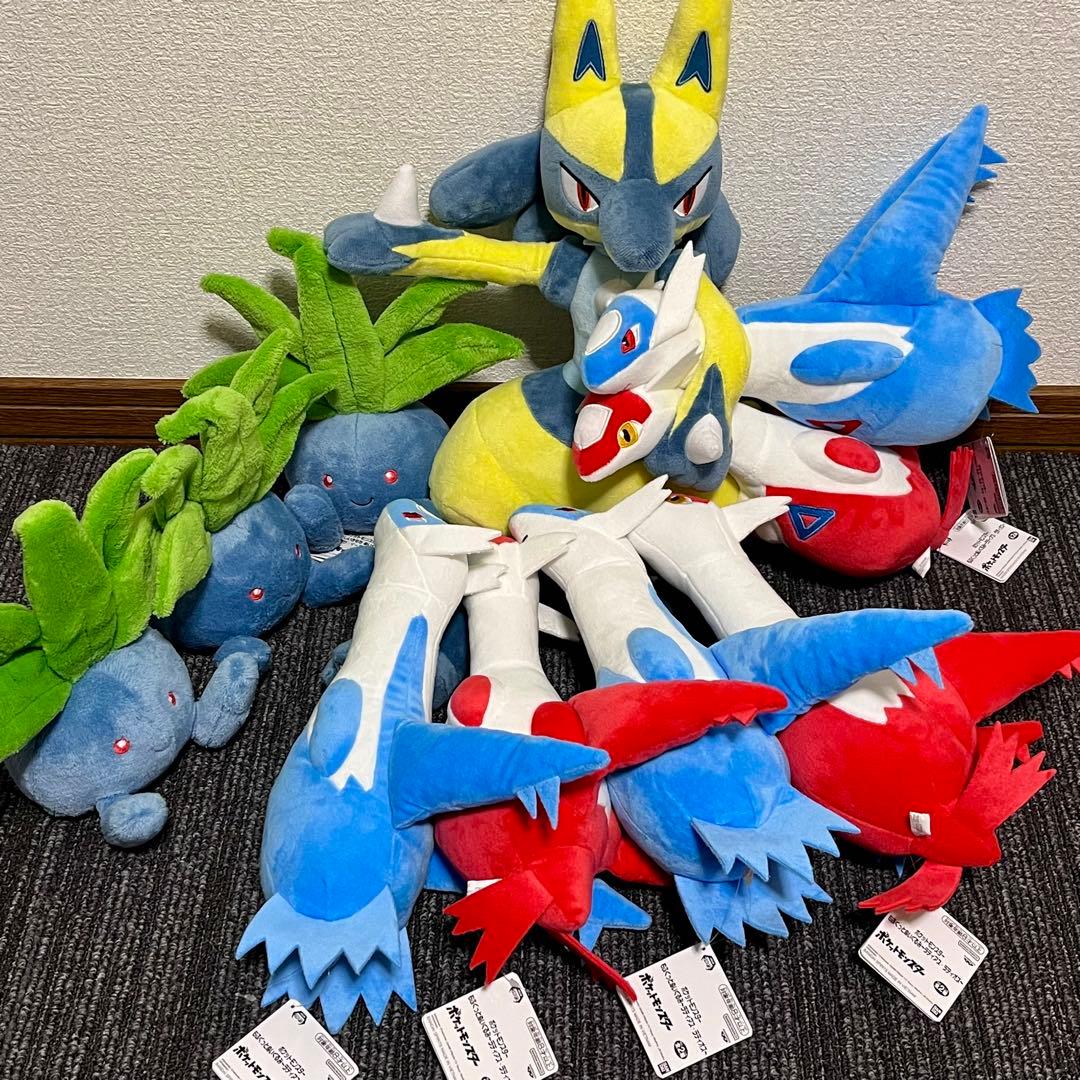 【10個セット】ポケットモンスター ぬいぐるみ ルカリオ ラティアス ナゾノクサ