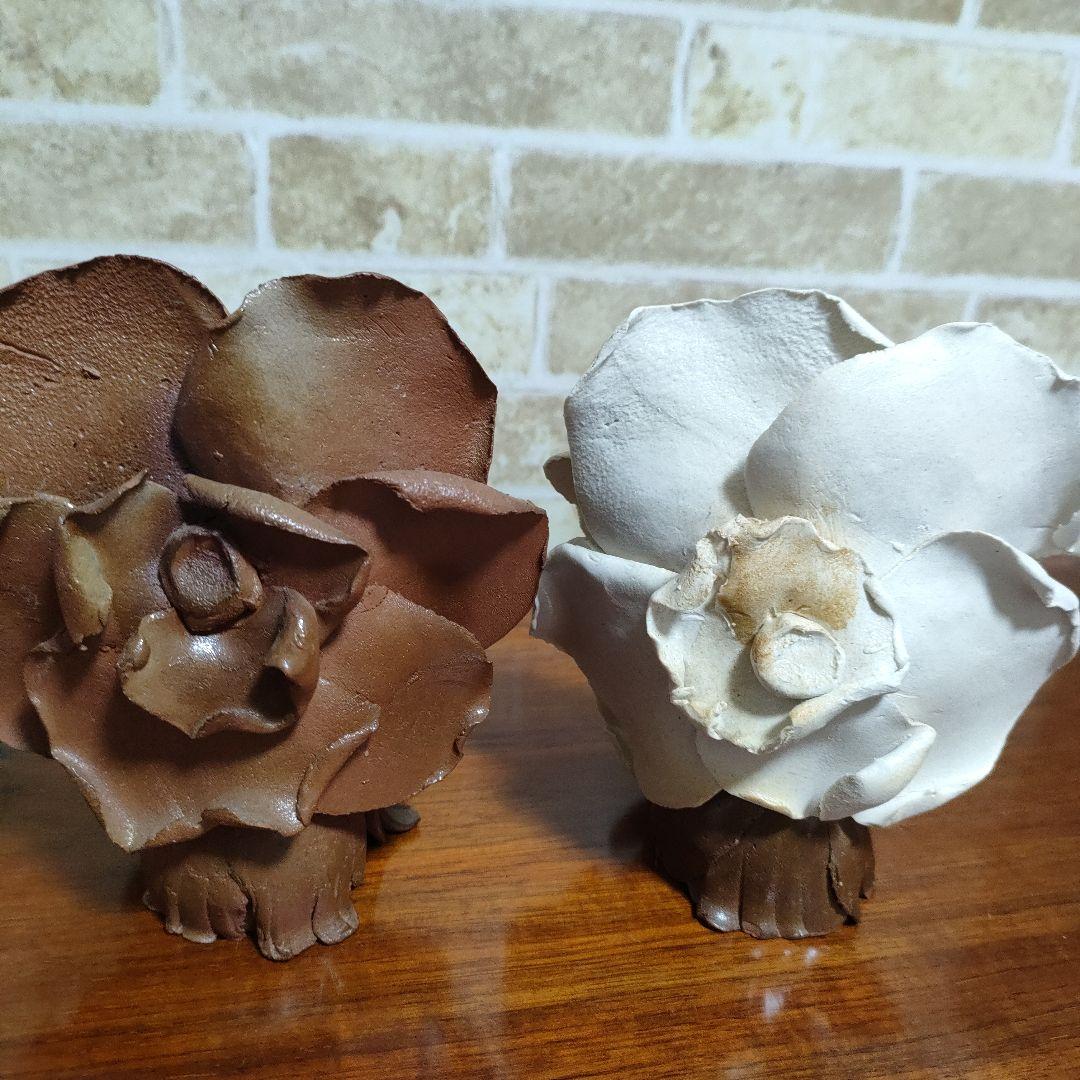 作家物 陶人形 森の精 リーベ 竹内祥子 花の妖精 薔薇 森の妖精 2体セット