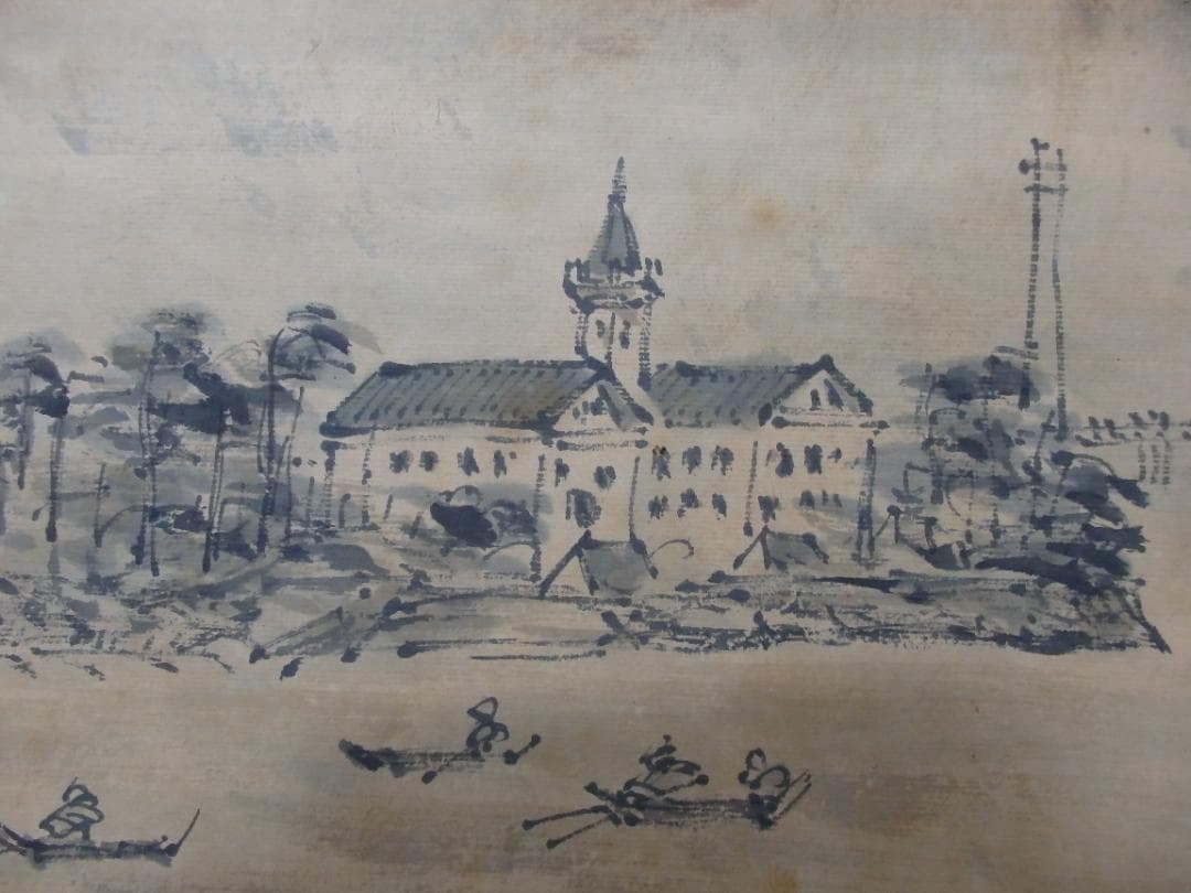 逸品 高橋五仙子『白山灘』明治大正昭和初期を描く新潟の風景画 直筆本物保証 扁額