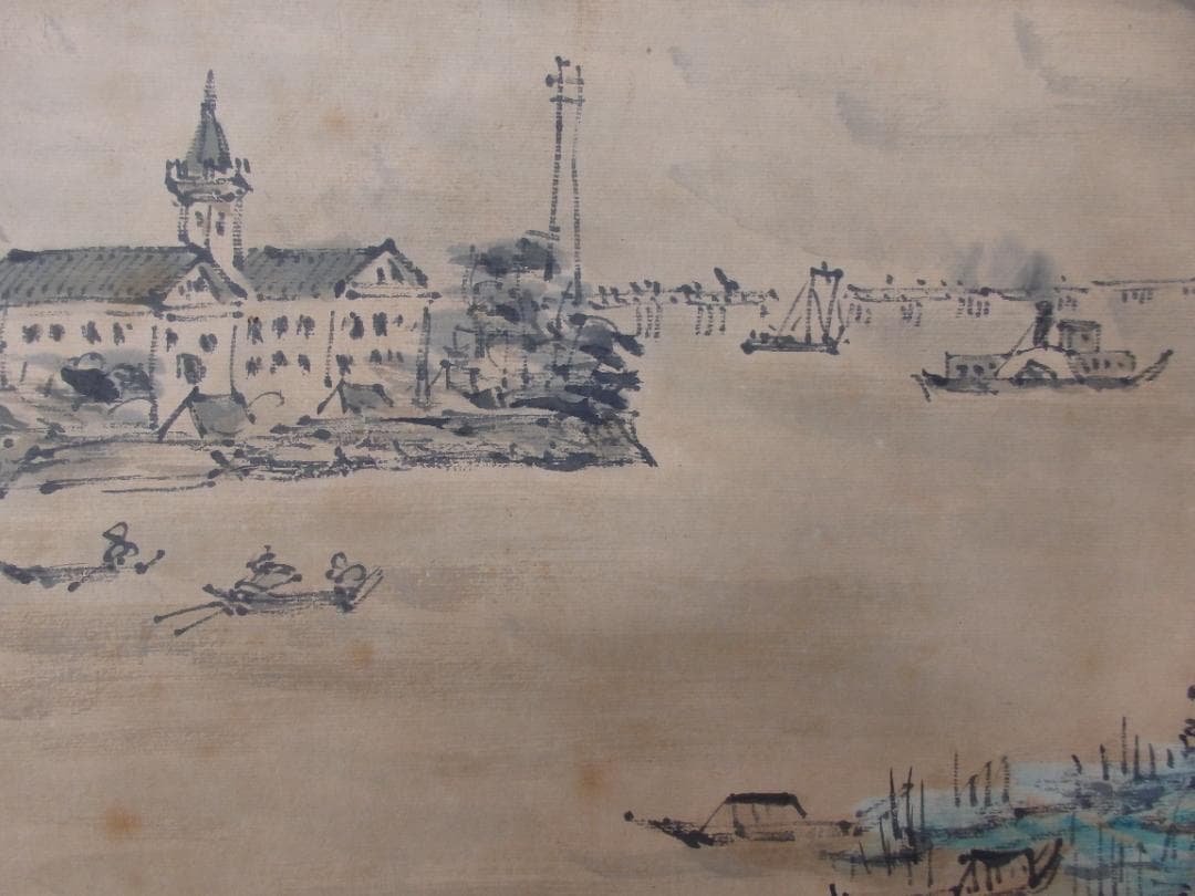 逸品 高橋五仙子『白山灘』明治大正昭和初期を描く新潟の風景画 直筆本物保証 扁額