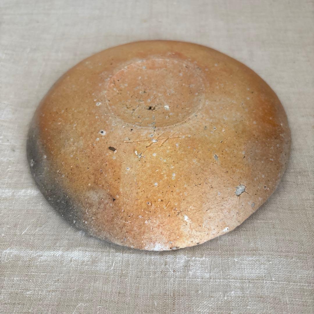 ※難あり　山田洋次　器　文字のスリップウェア　中皿5.5寸