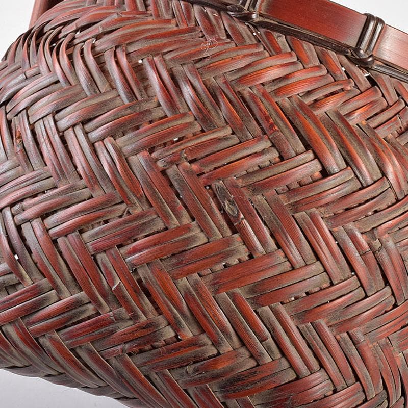 茶道具　竹細工師　竹遊斎造　山路花篭　花入　共箱　M　R7733B