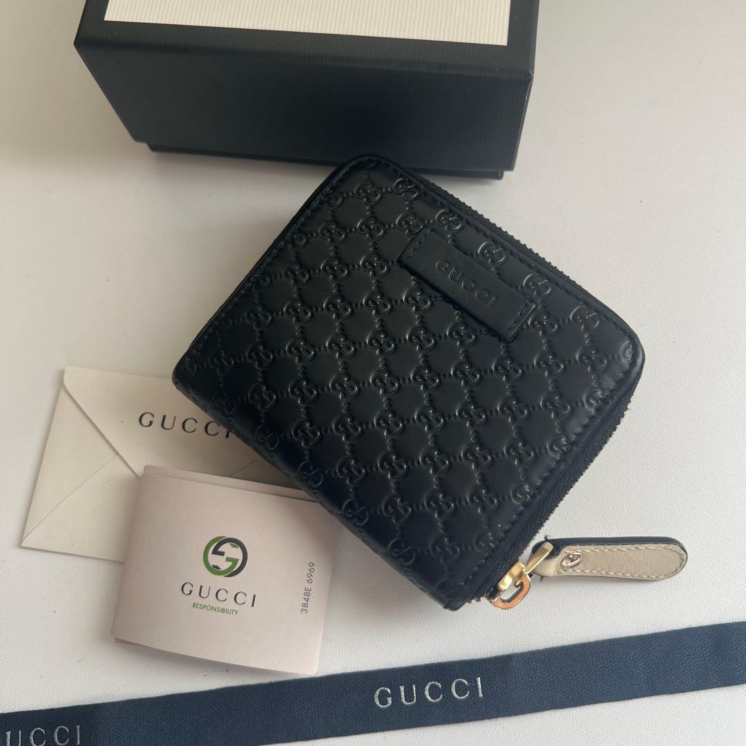 15 美品 GUCCI グッチ マイクロシマ 2つ折り財布