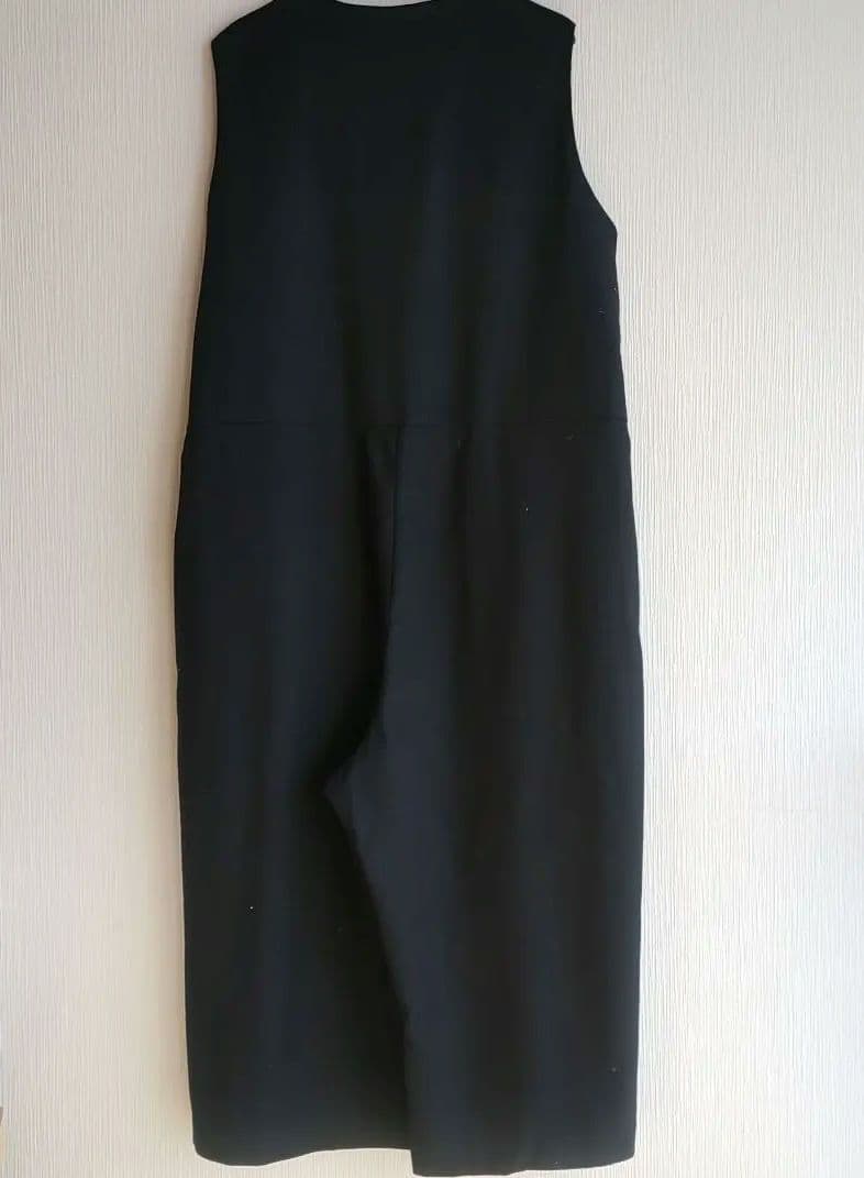 ミズイロインド　クルーネック　サロペット　黒