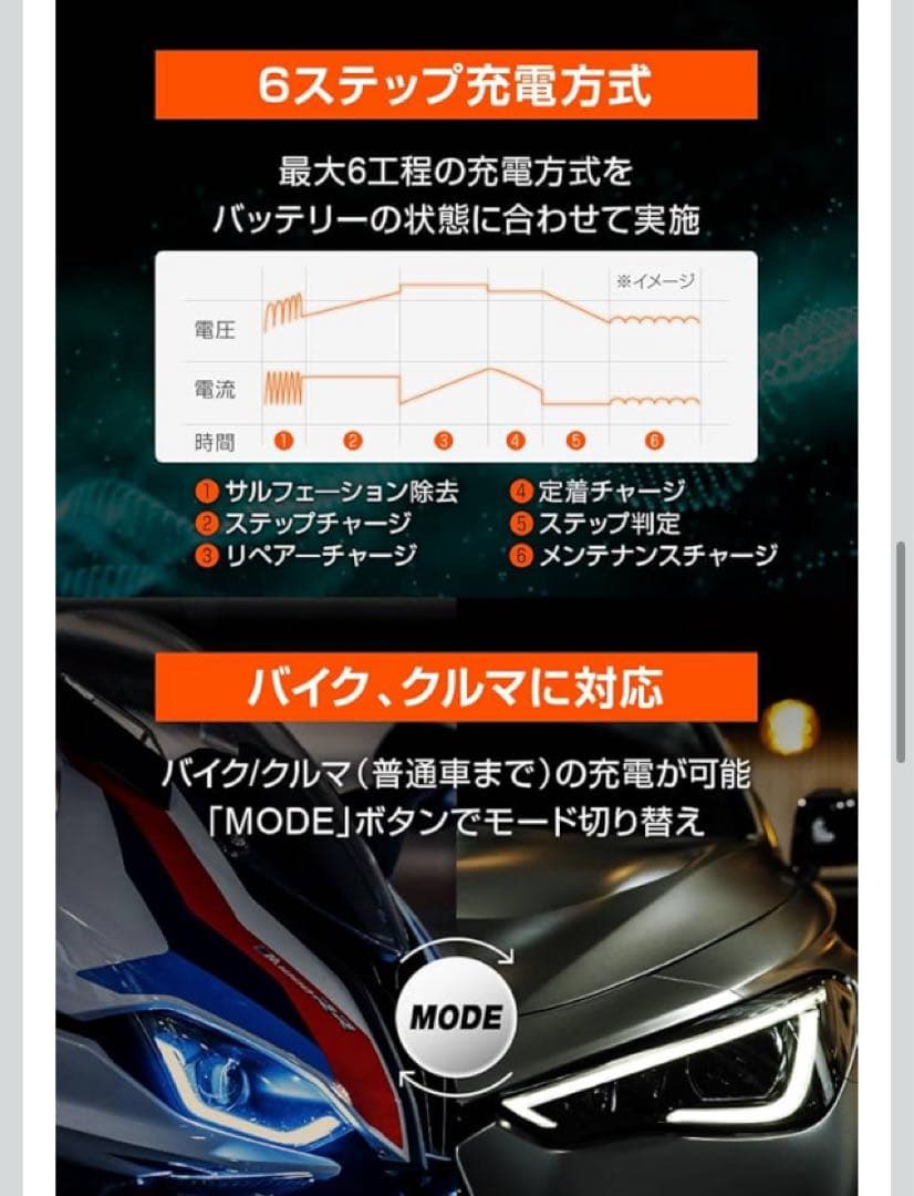 DAYTONA バッテリーチャージャー 12V専用