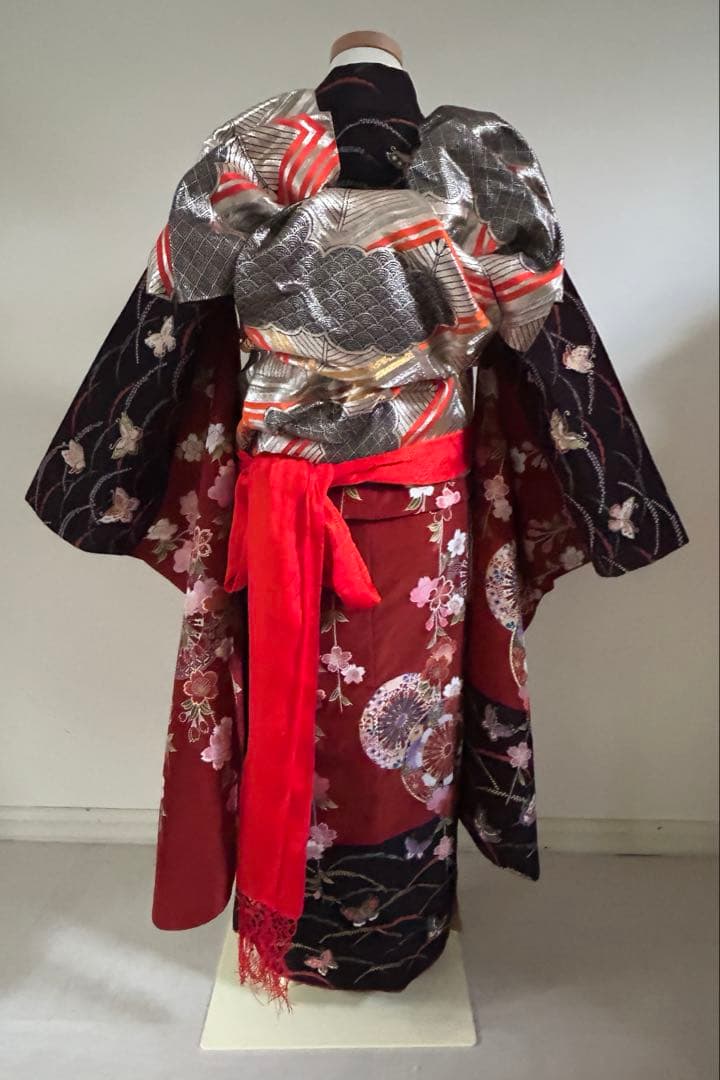 7歳　七五三　正絹着物　古典柄　帯　帯揚げ　帯締め　しごきのセット