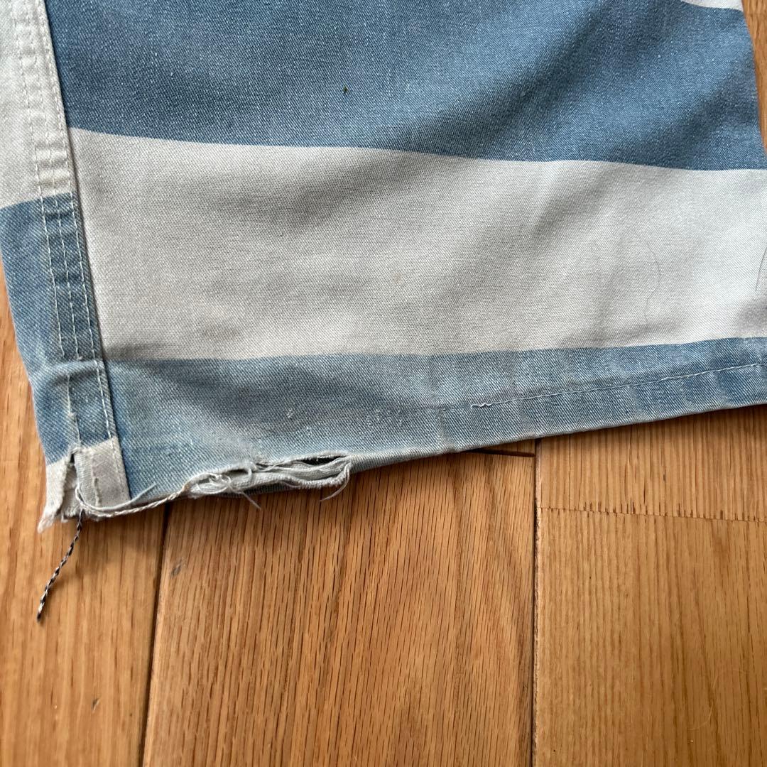 80s ビンテージプリズナーパンツprisoner 囚人服　紺色ボーダー