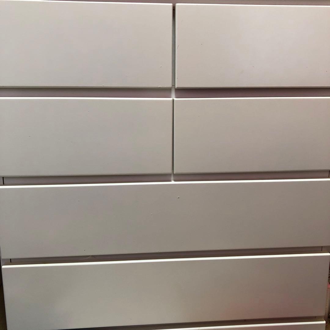 タンス 幅750mm 白タンス　6段