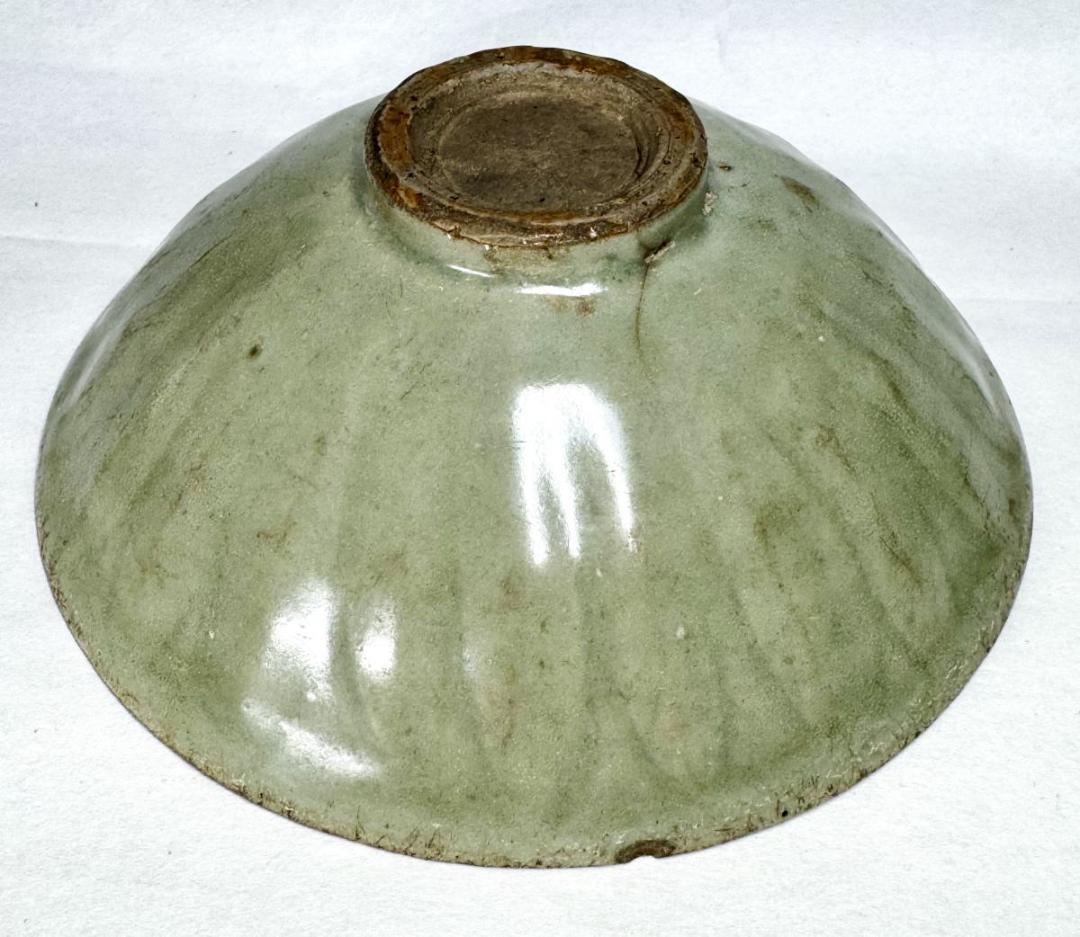 宋時代 龍泉窯青磁茶碗 箱付 時代品 伝世品焼物 歴史唐物 ウブ品WWTT324