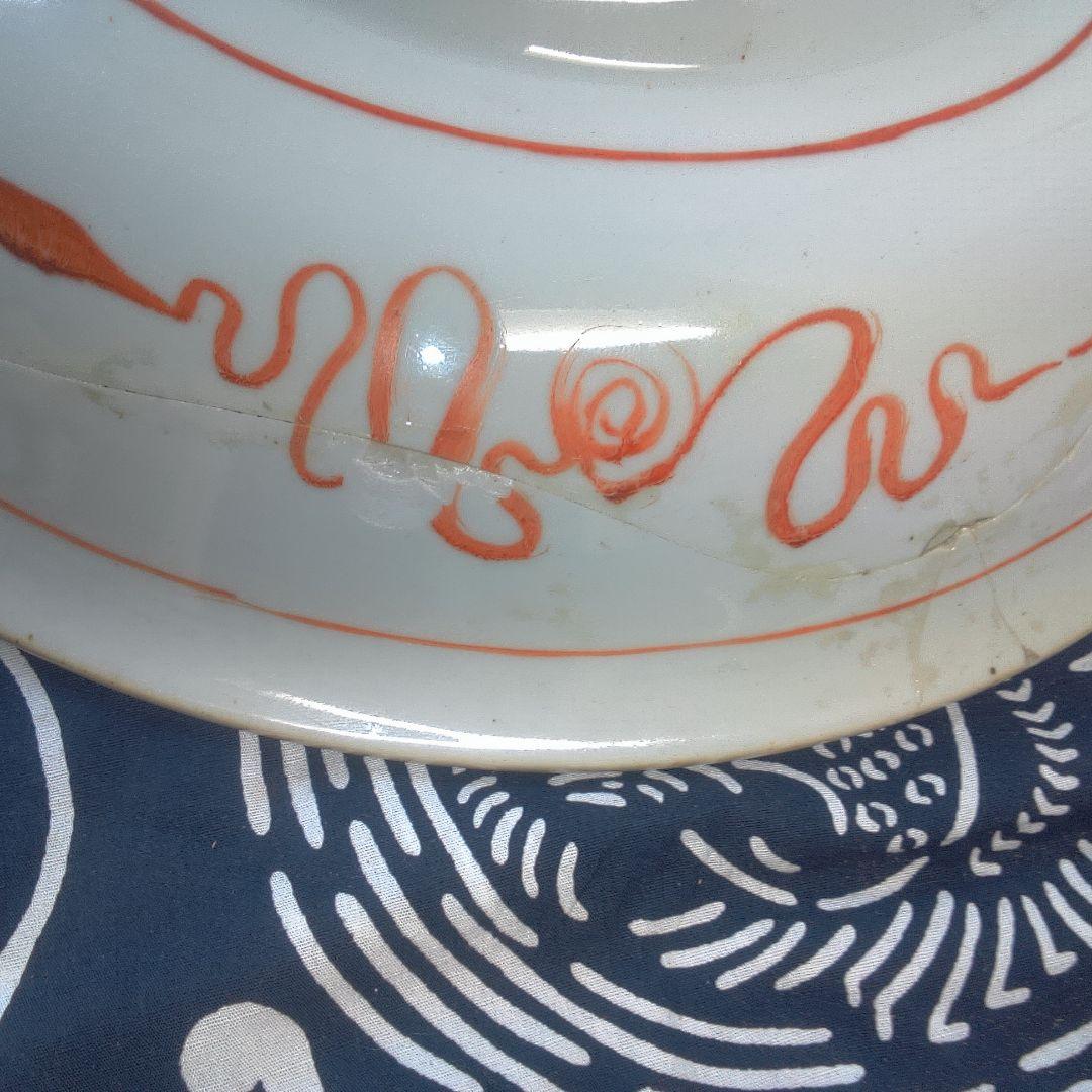 骨董６ ひび直しあります注意多色花模様の陶器皿