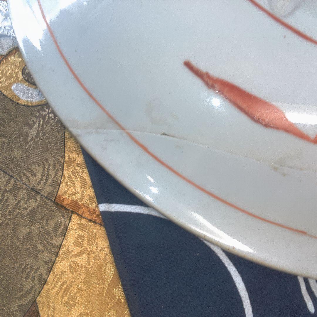 骨董６ ひび直しあります注意多色花模様の陶器皿