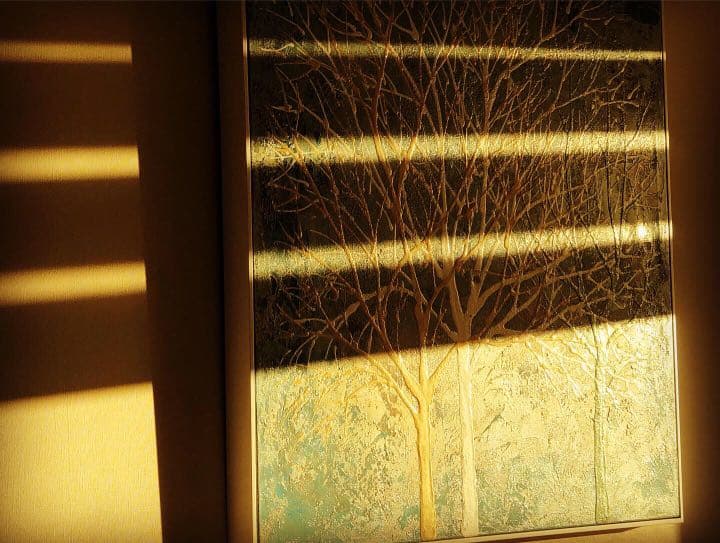 超美品 本日限定価格❣️手描き油絵~冬樹(リビング)