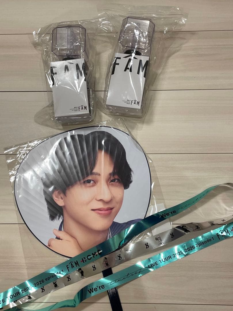 【値下げ】ペンライト2個＋寺西拓人うちわ　Live銀テープtimelesz