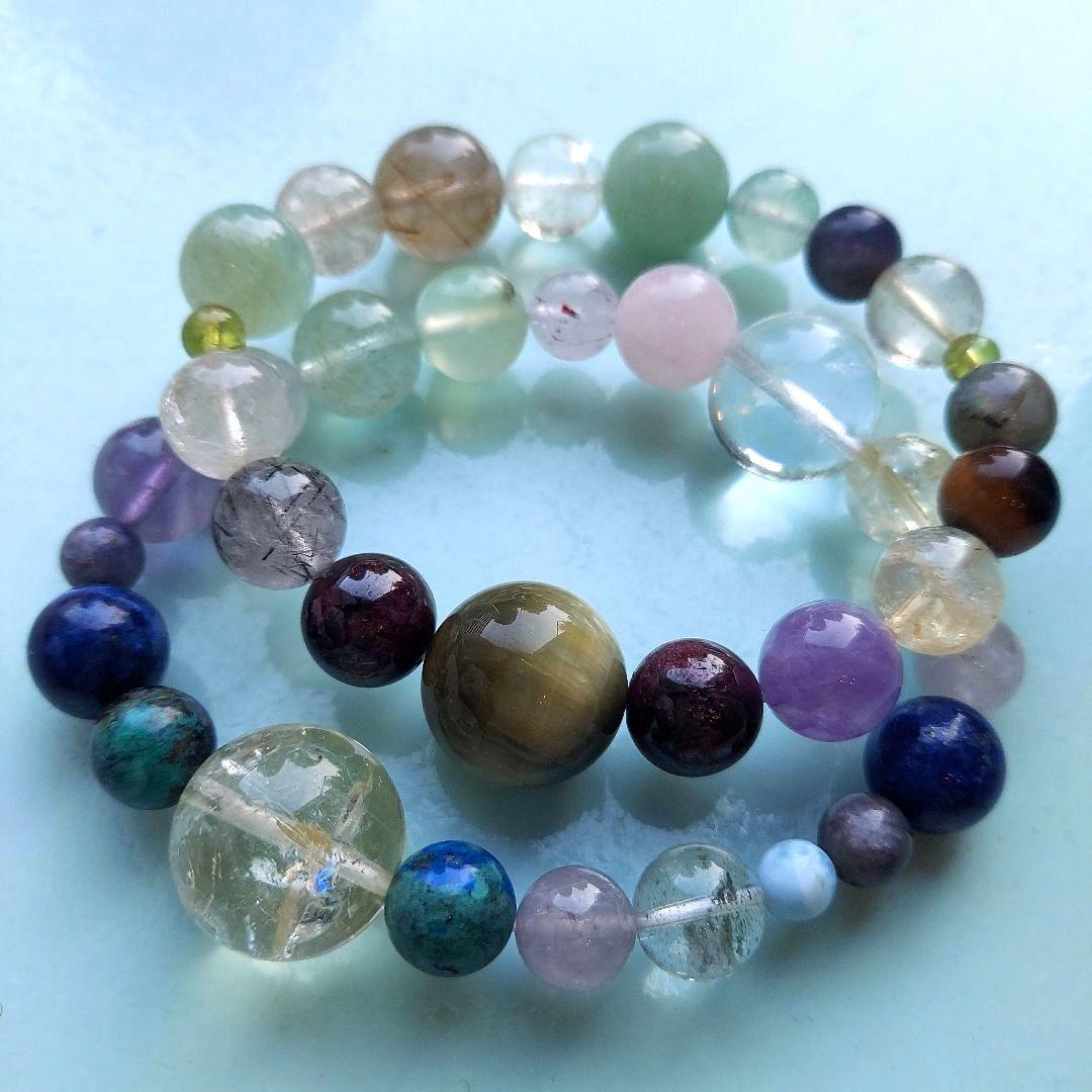 オーダー二本【レモンクォーツ・クリソコラ】【タイガーアイ・ガーネット】