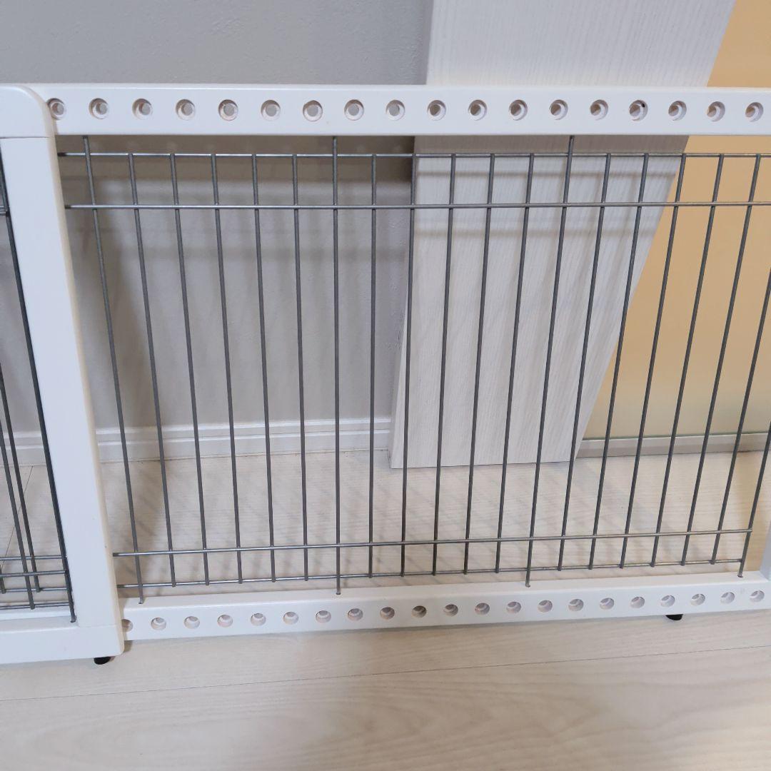 ペット用 木製おくだけゲート ホワイト　ワイド