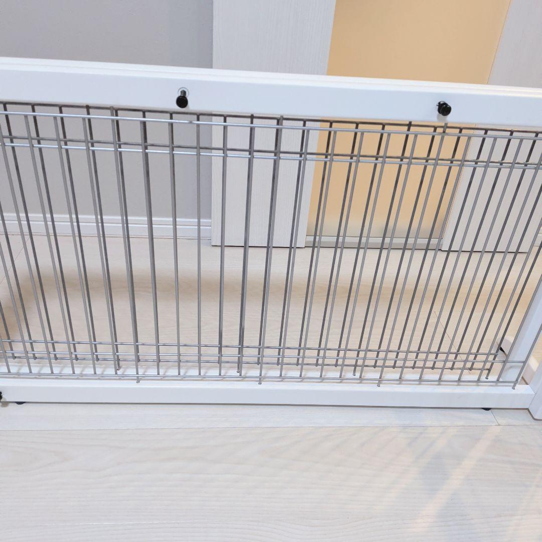 ペット用 木製おくだけゲート ホワイト　ワイド