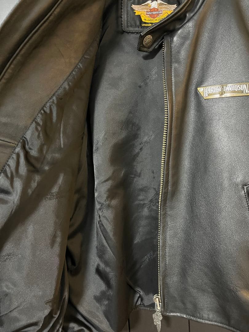 美品 Harley Davidson レザーライダースジャケット L カウレザー
