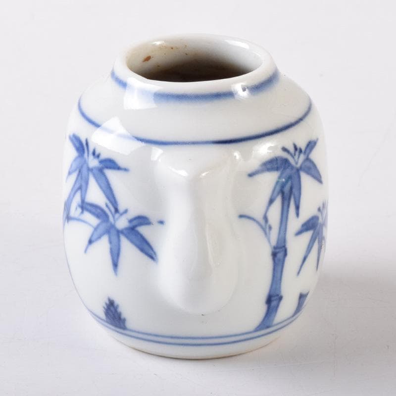 茶道具　染付　竹文　茶入　時代箱付　V　7289