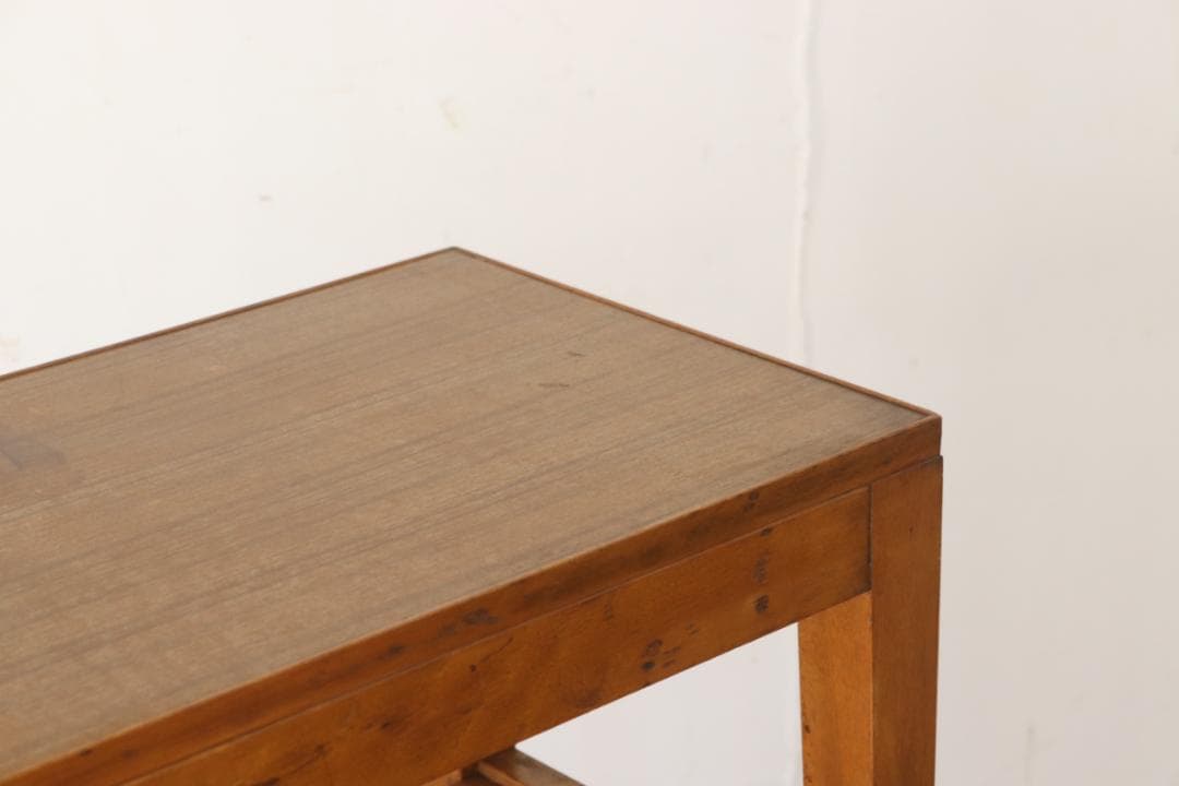 レトロ 花台 飾り台 展示台 テーブル 机 ラワン材 メラミン天板 ナチュラル