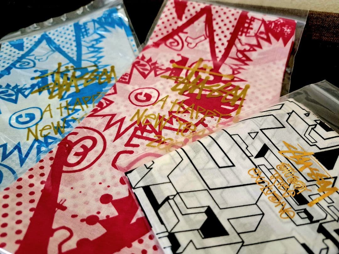 新品未開封・Stüssy バンダナ × 3色セット