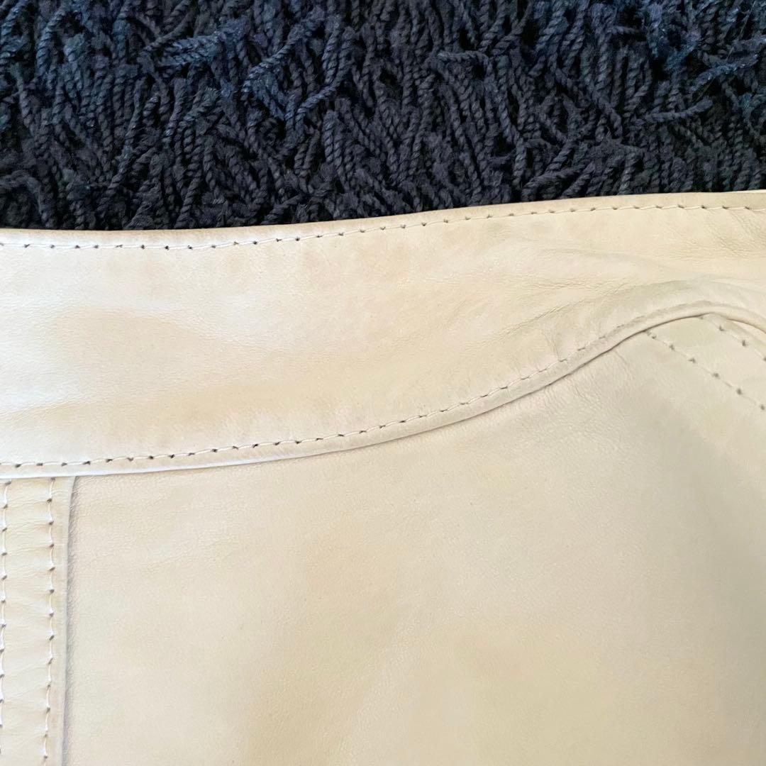 EMMETI アンドレア シングルライダースジャケット アイボリー 48