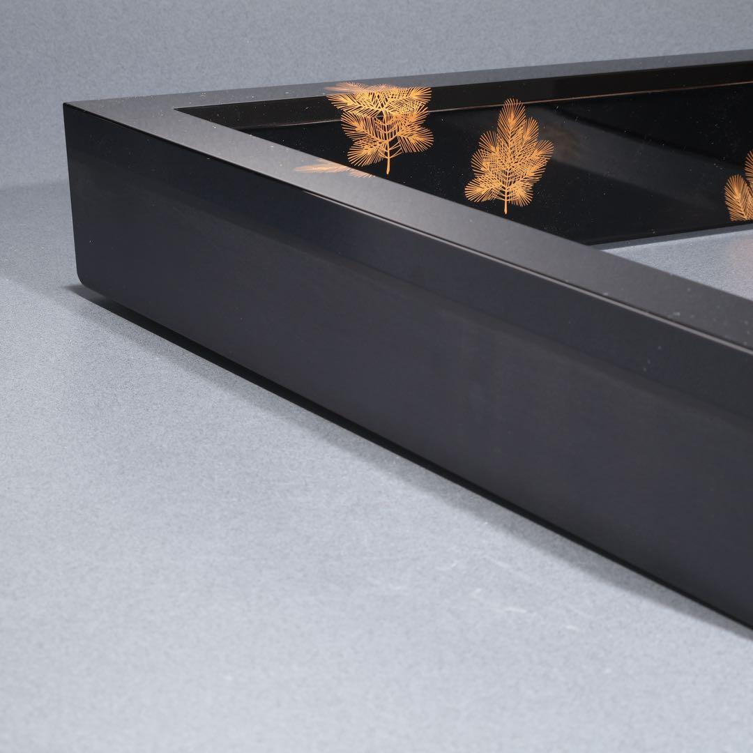 【茶道具】炉縁　象彦　若松文様　裏千家鵬雲斎花押書付　共箱　R1590