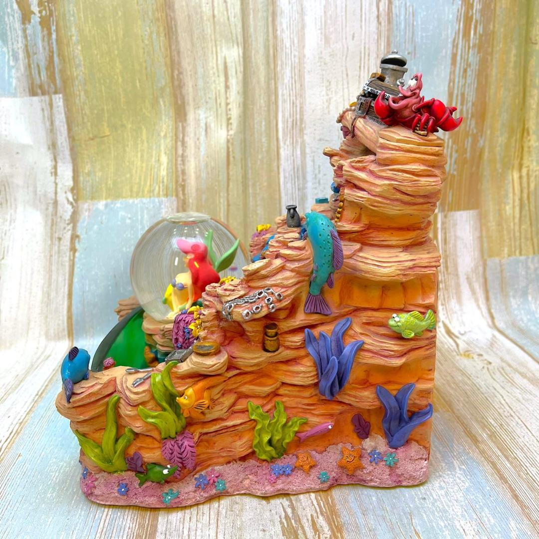 レア★リトル・マーメイド アリエル セバスチャン 噴水 スノーグローブ