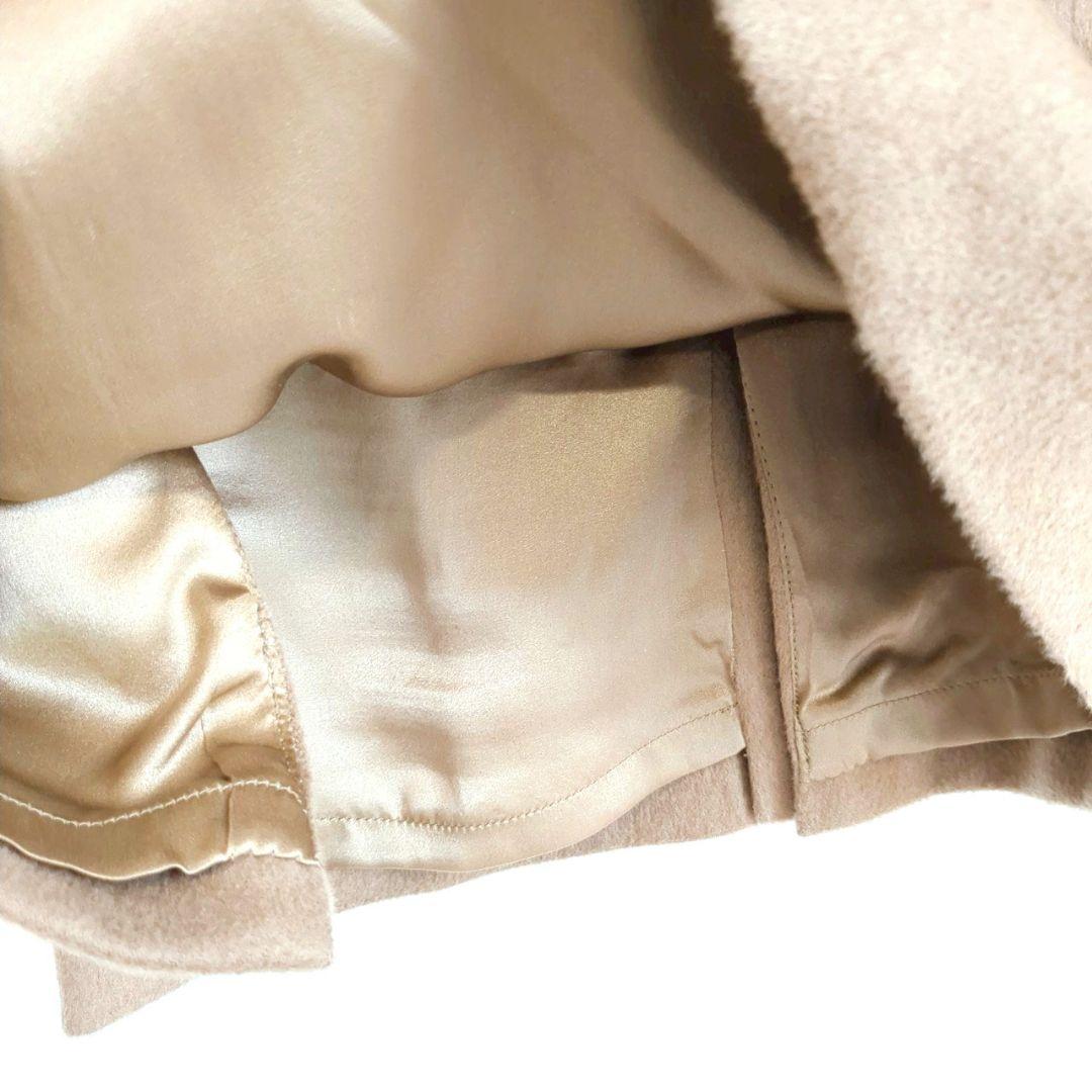 ラルフローレン　タイトスカート　膝丈　毛　絹　秋　冬　洋革　カジュアル