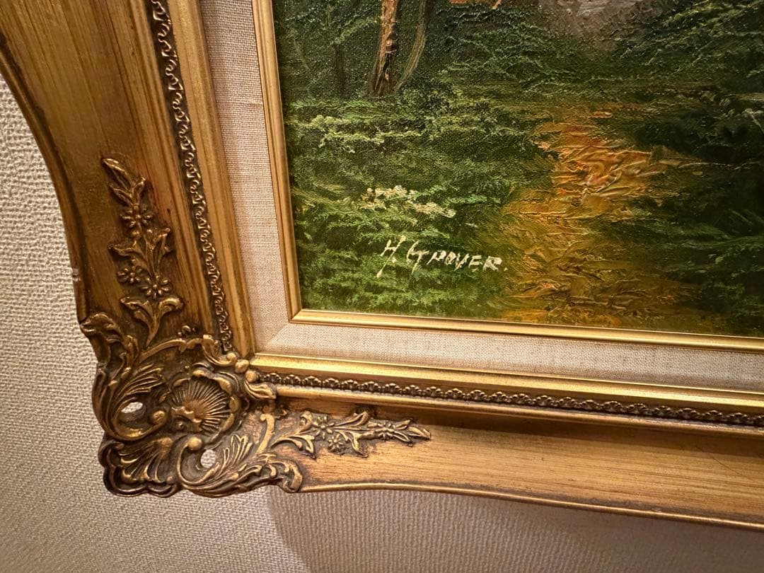 油彩 リアリズム 写実絵画 アンティーク サイン有り