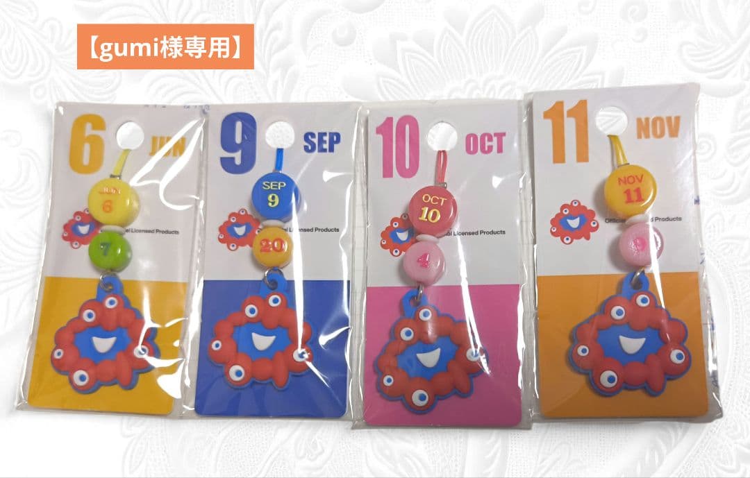 【gumi】記念日ミャクミャクキーフォルダーアニバーサリーチャーム4点