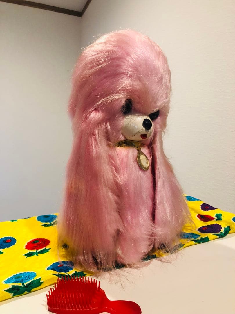 美品）昭和レトロ お手入れワンちゃん クシ付き