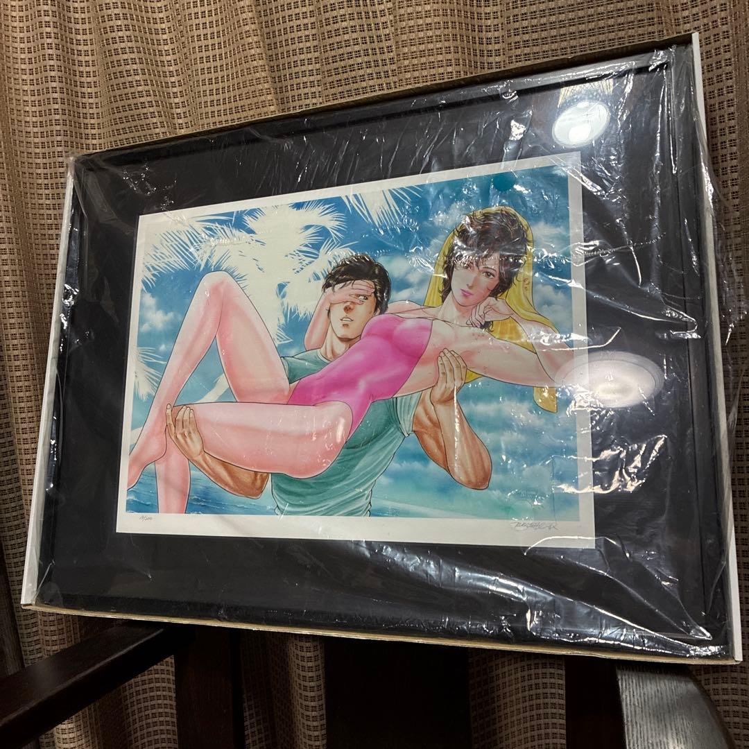 北条司 『CITY HUNTER』 冴羽獠 & 槇村香 複製原画 直筆サイン入り
