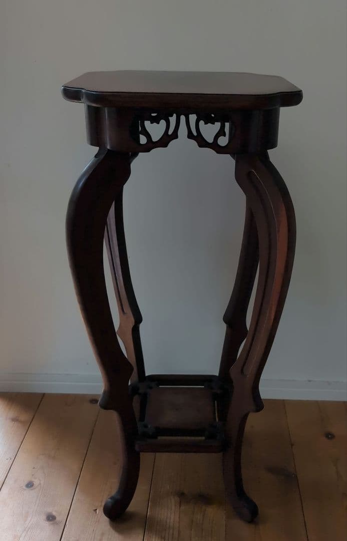 指物工芸　総シタン材(紫檀)　漆塗り 花台 アンティーク