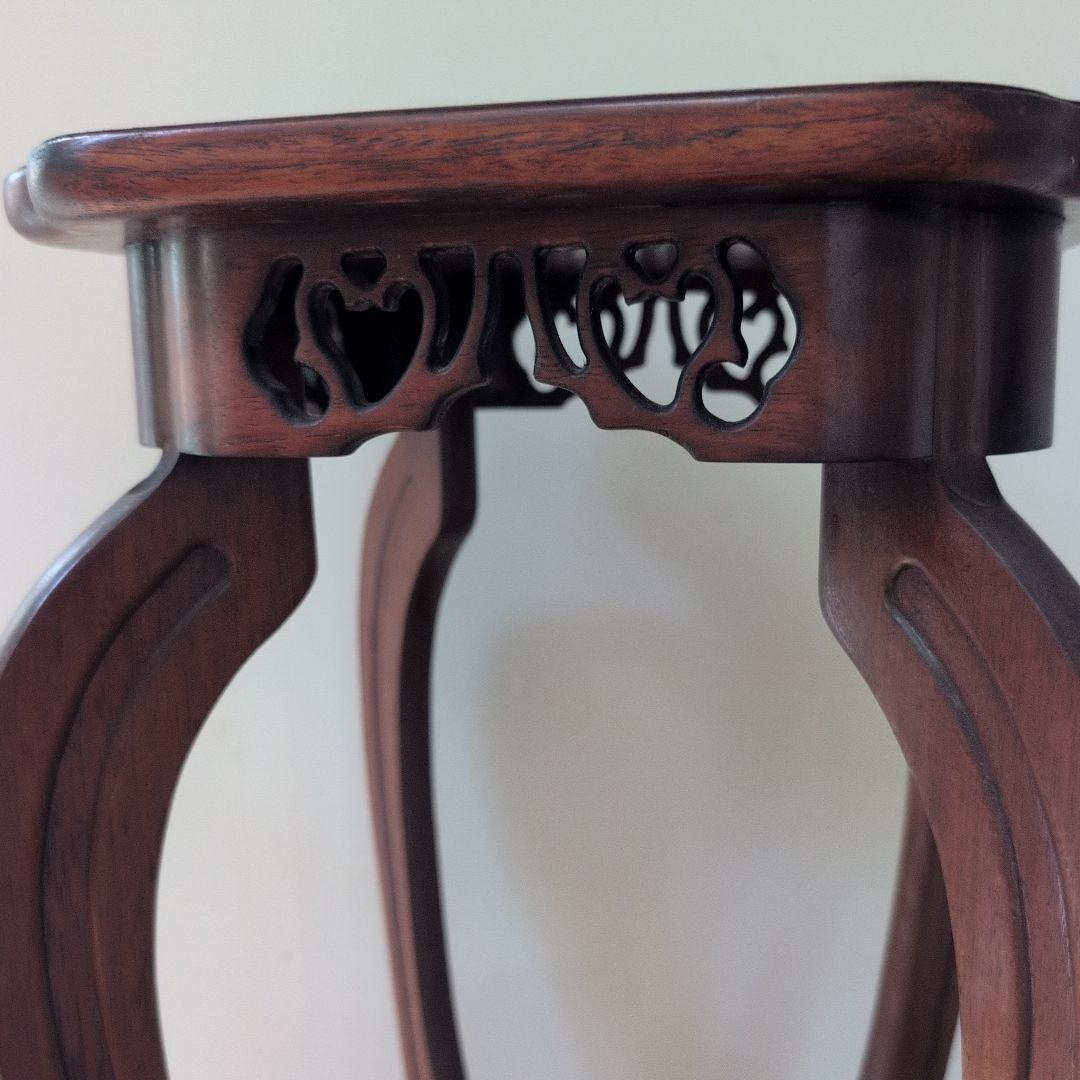 指物工芸　総シタン材(紫檀)　漆塗り 花台 アンティーク