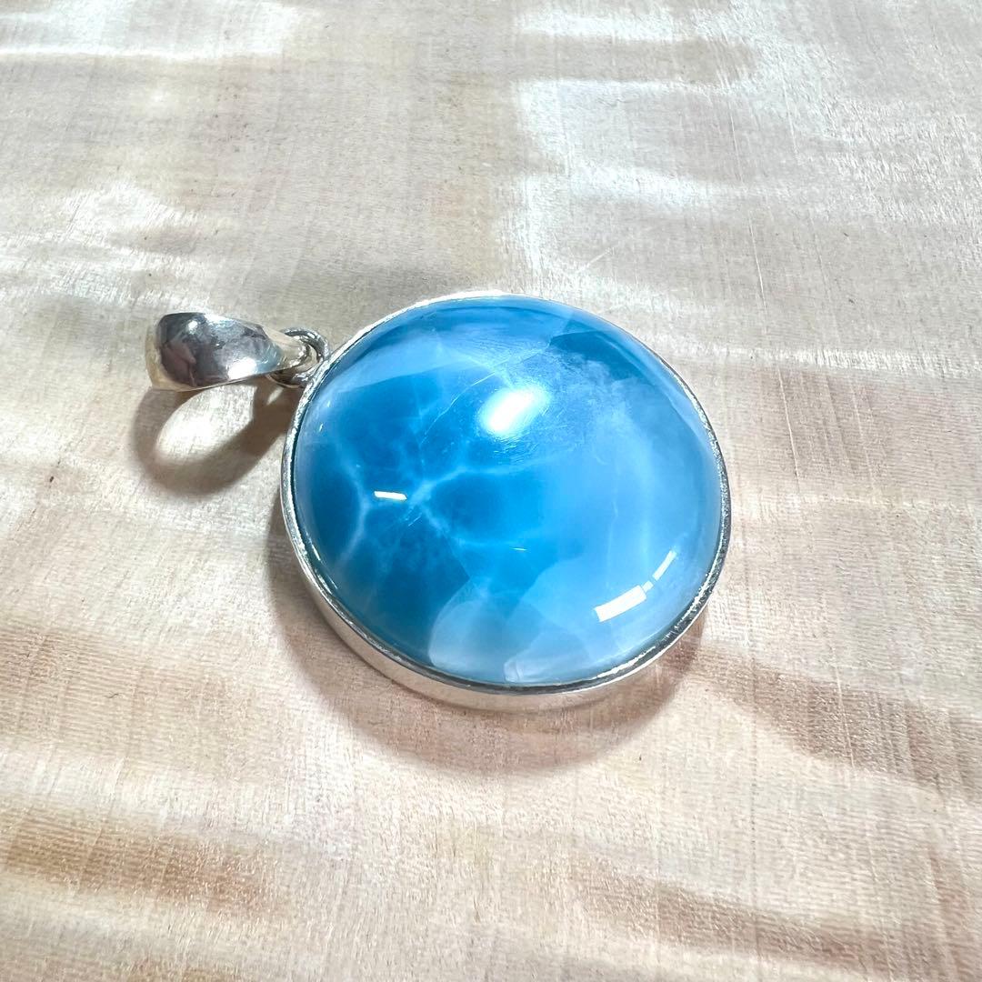 高品質　ラリマー　ペンダント　ネックレス　silver925 3-20