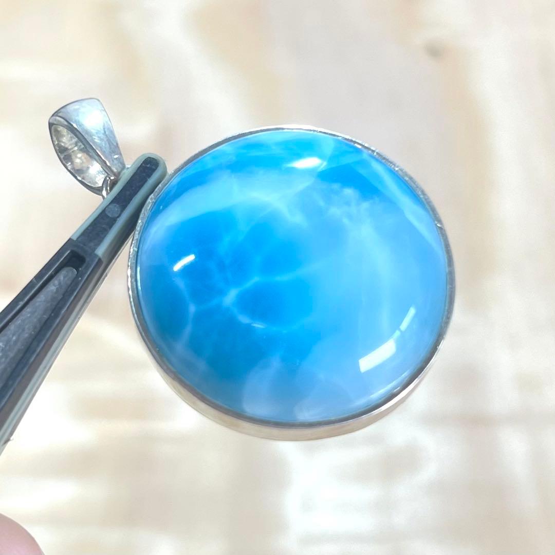 高品質　ラリマー　ペンダント　ネックレス　silver925 3-20