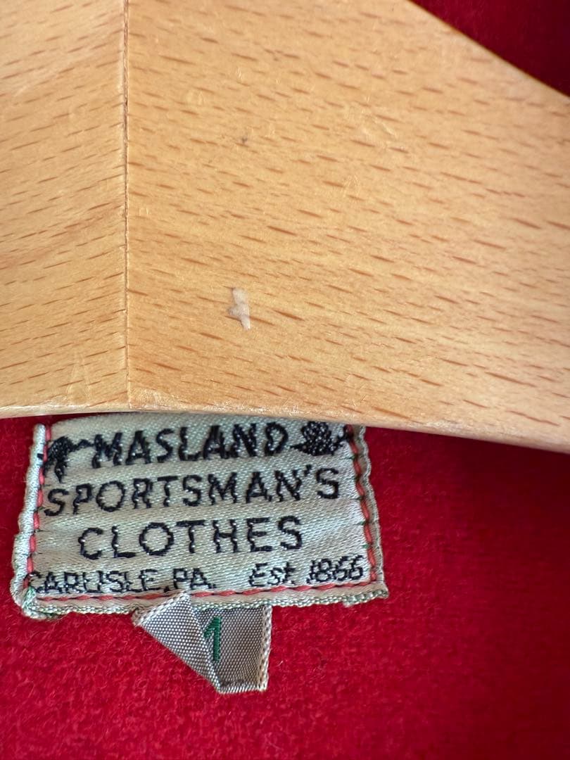 1950年代　ハンティングジャケット　Masland ウールジャケット 赤