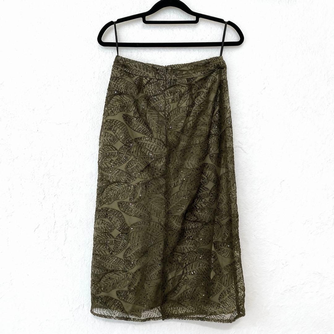 leja オケージョンドレス　グリーン　レース　S セットアップ　ビスチェ　緑