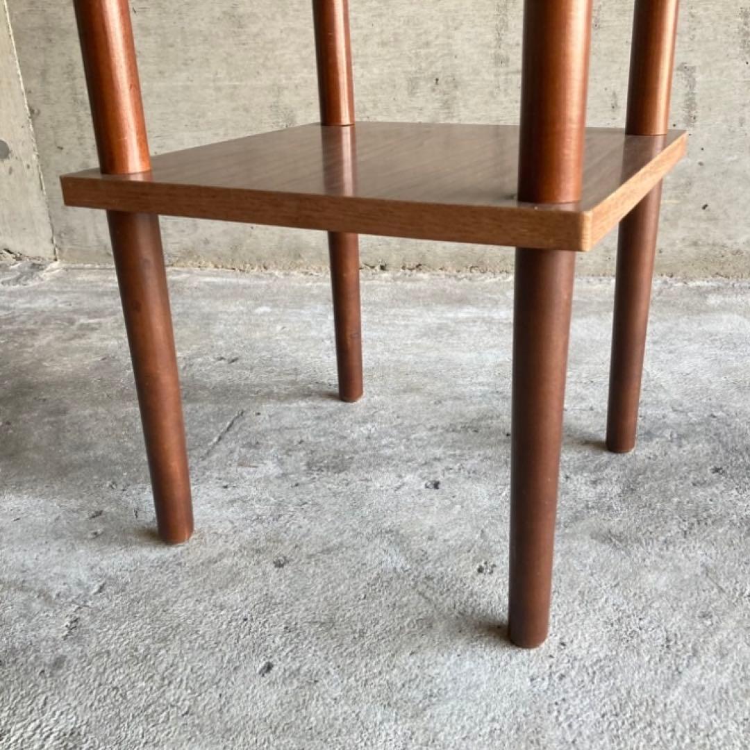 木製 ラック 飾り棚 電話台 サイドテーブル 花台 2段 木目調 昭和レトロ