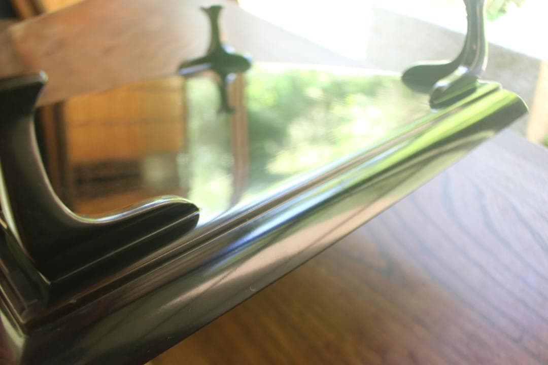 デッドストック！前大峰作！極上沈黒草文の映える脚付四方膳（検輪島塗お膳お盆茶道具