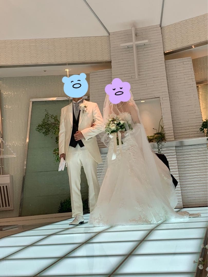 しろくま　YNSWEDDING スレンダーAライン　ウエディングドレス