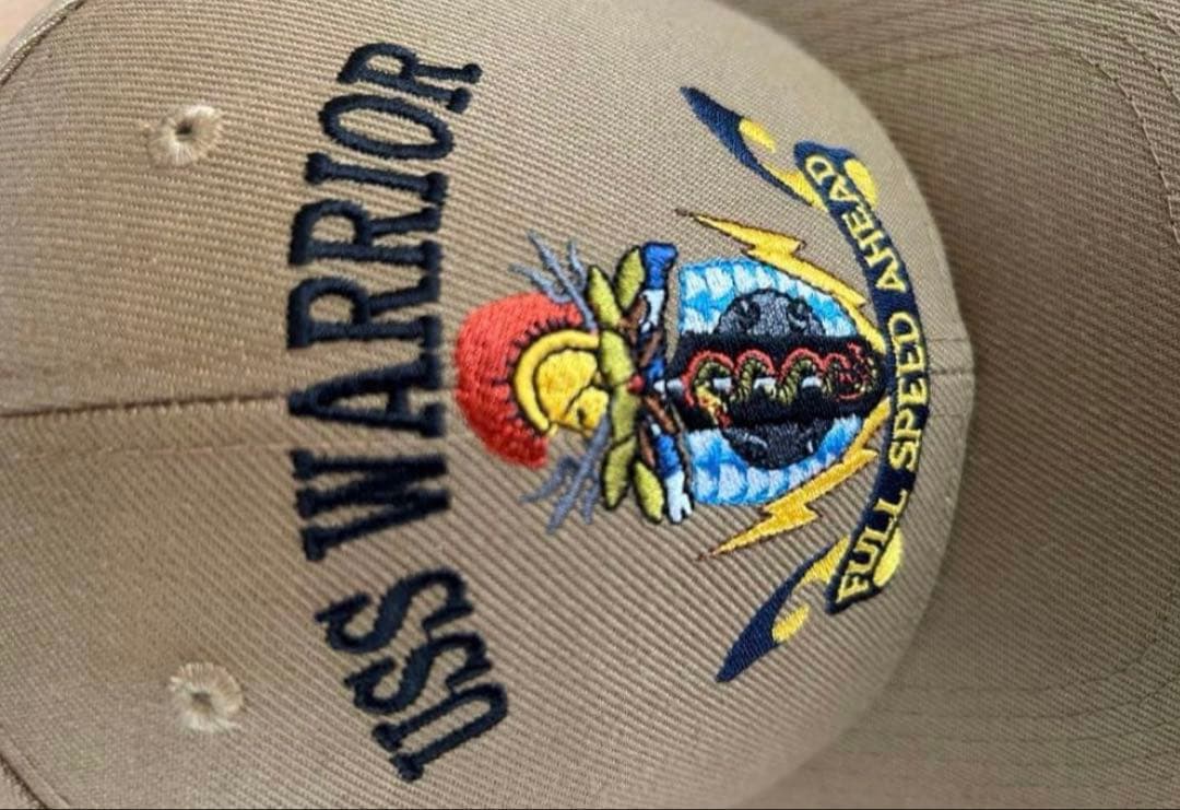 ussキャップ　uss warrior mcm-10 実物　アメリカ軍　新品