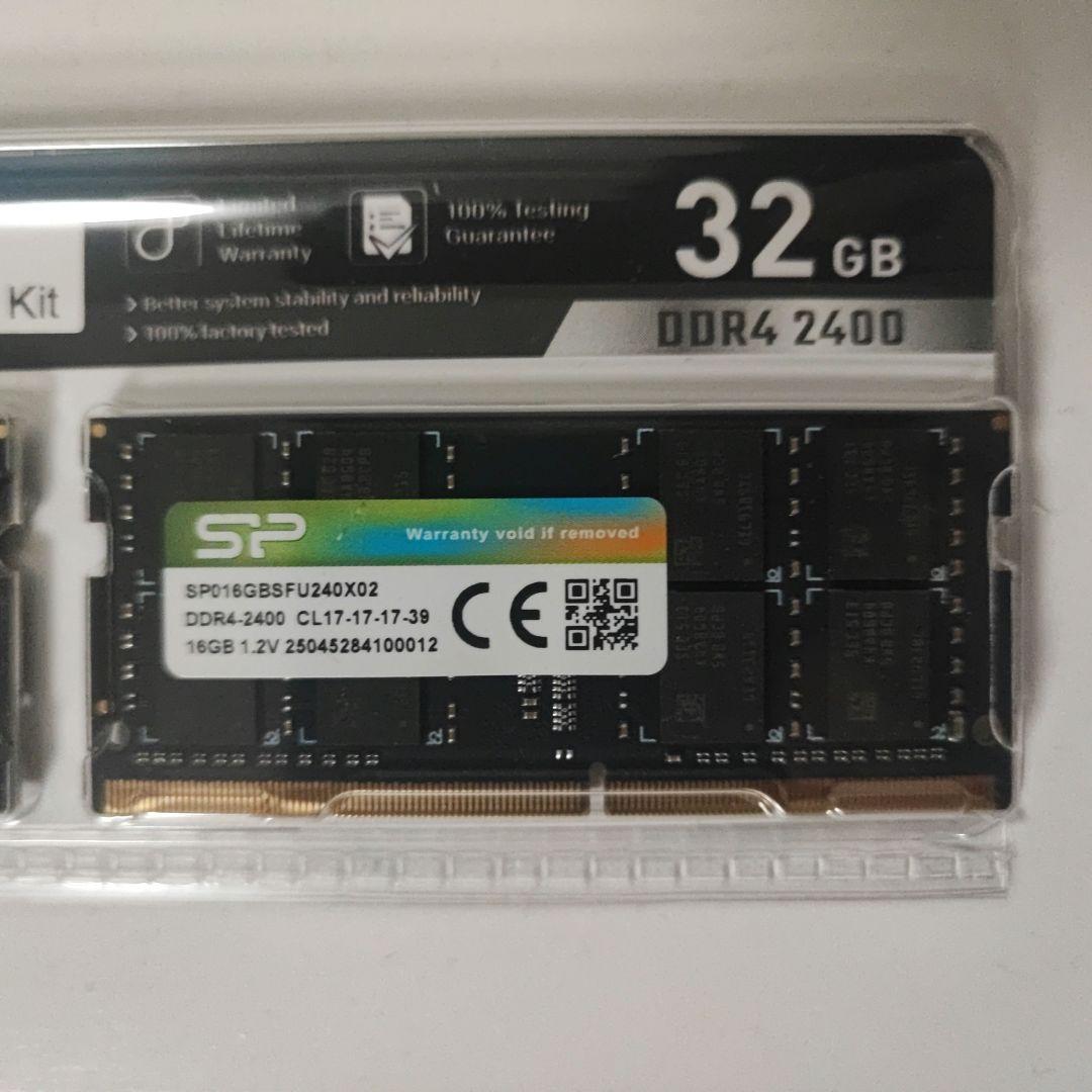 SP 32GB DDR4 2400MHz ノート用メモリー デュアル