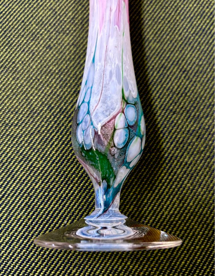 英国 Isle of wight glass アートガラス 花瓶　一輪差