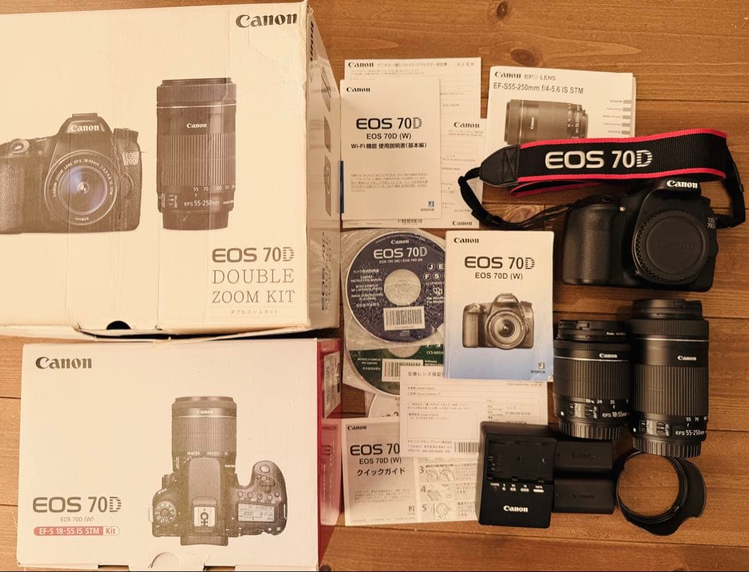 Canon EOS70D ダブルズーム 18-55 55-250付属品多数 美品