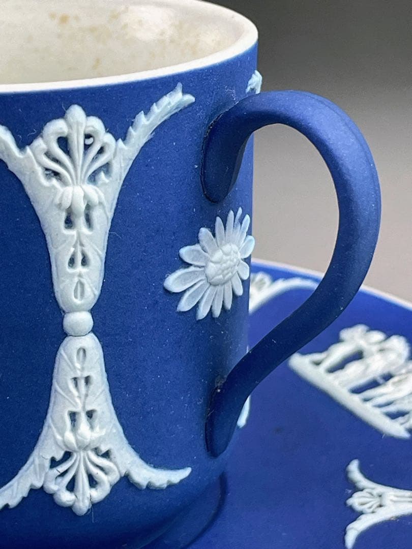 【希少】アンティーク オールドウェッジウッド ジャスパーウェア カップ ソーサー