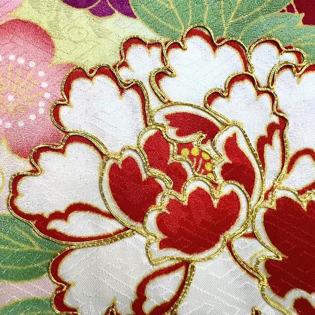 【お得品】 振袖セット 成人式 正絹 古典柄 振袖 黄色 S220 ●